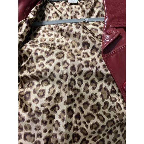 WD NY Women’s Red/cheetah Print Raincoat Size 4 - Picture 4 of 4
